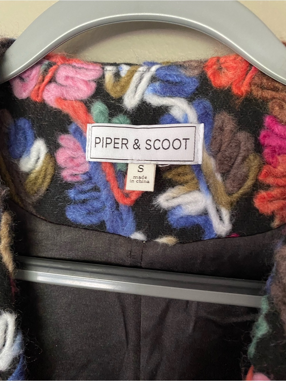 PIPER & SCOOT Multicolor Statement Embroidered Boho Statement Long Coat Size S - Picture 4 of 7